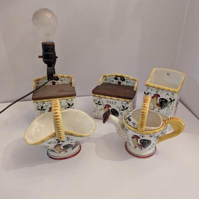 Ceramic Salt Box Match Holder Basket Tea Pot & Lamp