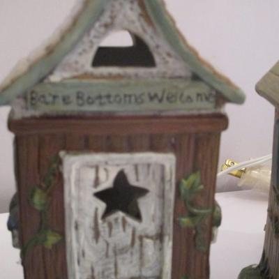 New Vintage Porcelain Outhouse Night Lights