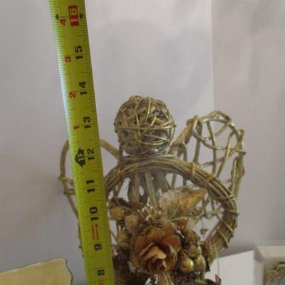 Holiday Decor Grapevine Angel Christmas Cards German Small Taper Candle Holders