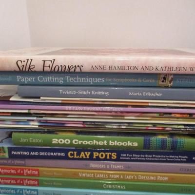 Variety Of Creative Arts & Crafts Books A Few Stained Glass Clay Pots Crochet Mechanical Cards Fabric Flowers #2