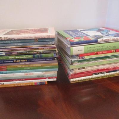Variety Of Creative Arts & Crafts Books A Few Stained Glass Clay Pots Crochet Mechanical Cards Fabric Flowers #2