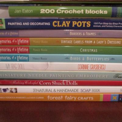 Variety Of Creative Arts & Crafts Books A Few Stained Glass Clay Pots Crochet Mechanical Cards Fabric Flowers #2
