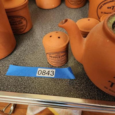 Large collection Henry Watson Pottery Terracotta Spices Flour Sugar Tea Salt Pepper