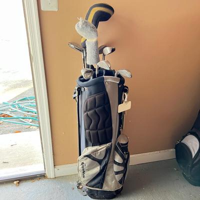 Taylor Made Golf Bag & Assorted Clubs