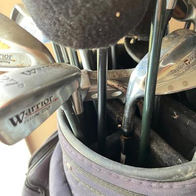 Hunter Golf Bag & Assorted Golf Clubs