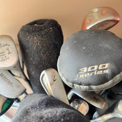 Hunter Golf Bag & Assorted Golf Clubs