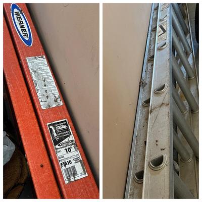 Lot of 2 Ladders - Werner 10", Werner 20" Extension Ladder
