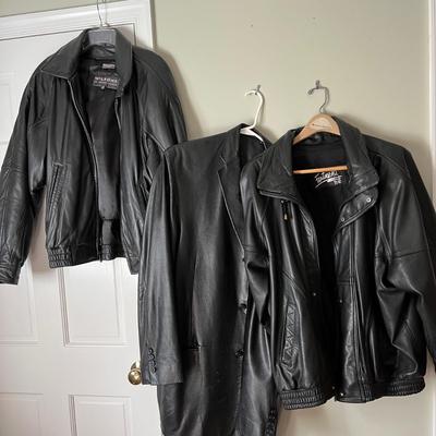 Lot of 3 Men's Leather Jackets - Wilson, Alfani, Fantasia