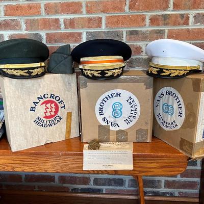 Lot of 4 Vintage Military Hats Caps
