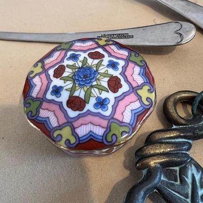 Mixed Decorative Smalls Lot - Boch Villeroy, Sheffield, Blown Glass, Porcelain