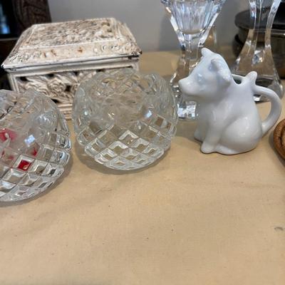 Mixed Decorative Smalls Lot - Boch Villeroy, Sheffield, Blown Glass, Porcelain