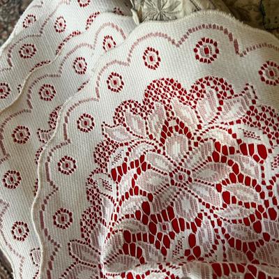 Big Lot Vintage Table Linens - Lace, Embroidered, Tattings