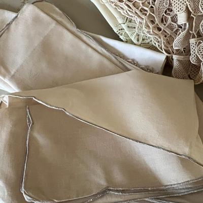 Big Lot Vintage Table Linens - Lace, Embroidered, Tattings