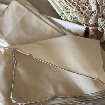 Big Lot Vintage Table Linens - Lace, Embroidered, Tattings