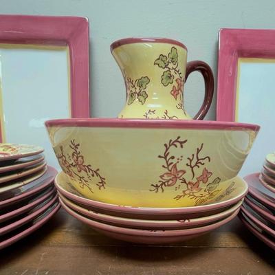 Large Ceramic Pottery set of Royal Doulton Blossom cream & rose