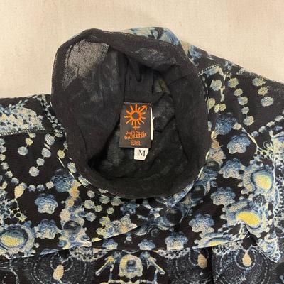 273 JEAN PAUL GAULTIER Blue & Multi-patterned Sheer Top