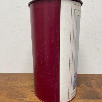 Phyllida Riddell decorated Vintagw Metal Trash Can Vintage Trash Can Still Life potted flowers