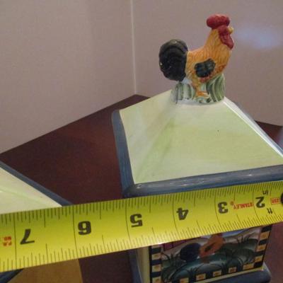 Alco Industries Inc Ceramic Rooster Kitchen Canisters With Lids
