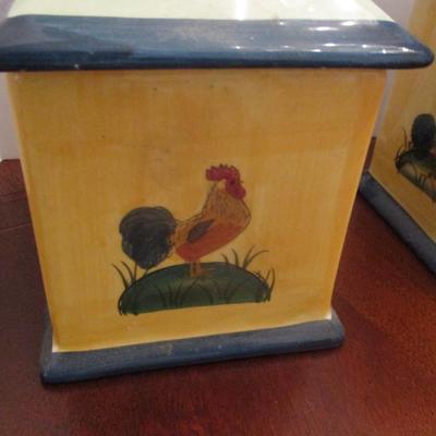 Alco Industries Inc Ceramic Rooster Kitchen Canisters With Lids