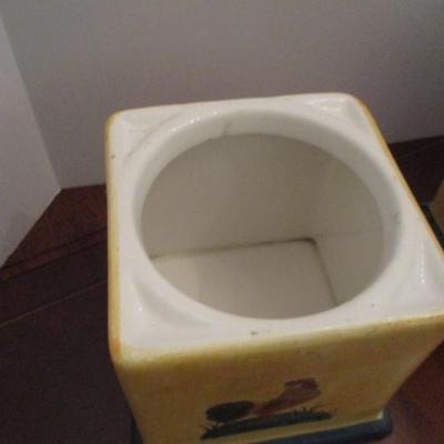 Alco Industries Inc Ceramic Rooster Kitchen Canisters With Lids
