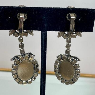 Black rhinestones and Jelly belly vintage earrings