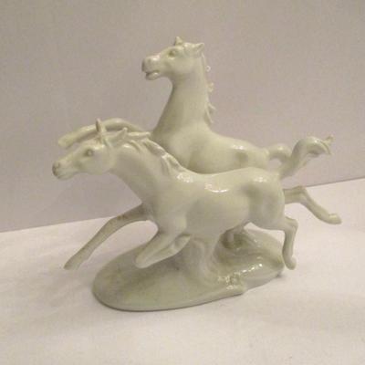 Vintage GDR Frafenthal Porcelain Figurine Horses