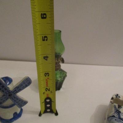 Miniature Delft Boy & Girl Windmill Cups & Saucers