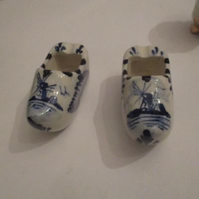 Miniature Delft Boy & Girl Windmill Cups & Saucers
