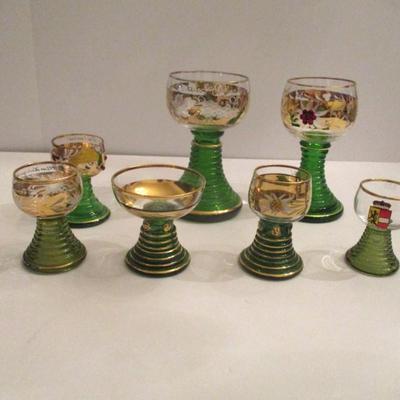 German Roemer Wine Cordial Glasses