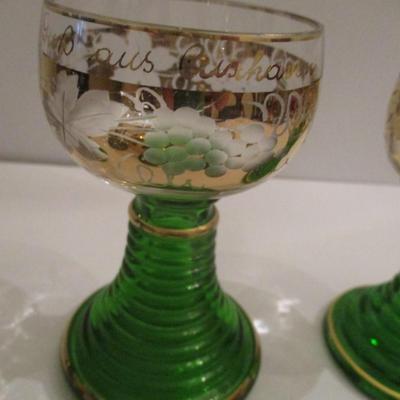 German Roemer Wine Cordial Glasses