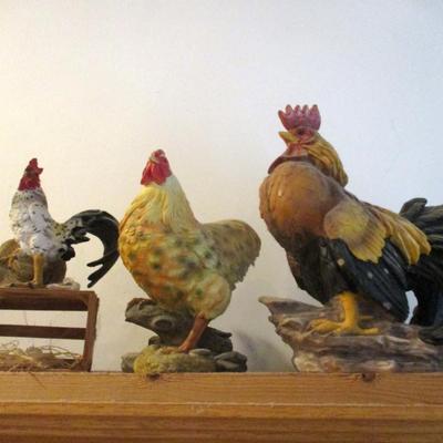 Resin Rooster Figurines