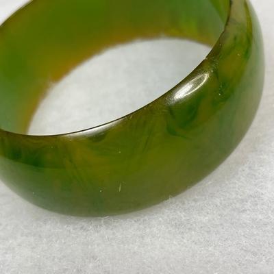 Green marble bakelite bracelet