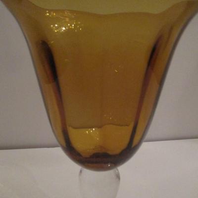 8 - Artland Iris Amber Water Goblets Approx 7 3/4"