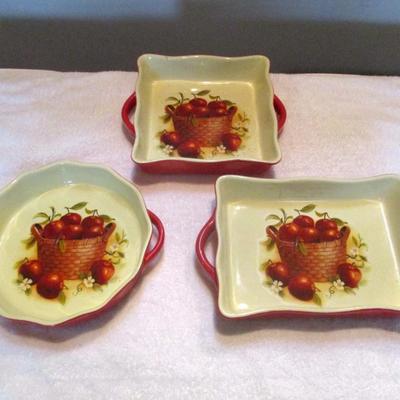Red Apple Basket Casserole Dishes