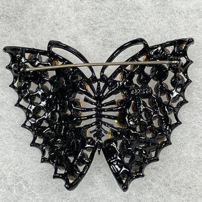 Lisner Black butterfly pin