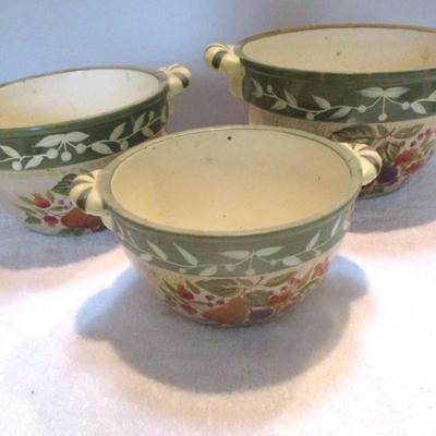 Certified International La Toscana Set Of 3 Round Serving Bowls