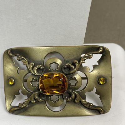 Antique C clasp brooch