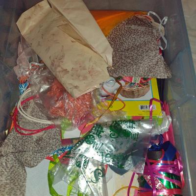 Collection of Gift Wrapping Supplies- Bags and Paper