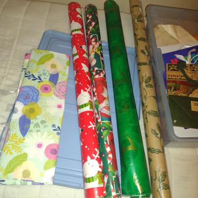 Collection of Gift Wrapping Supplies- Bags and Paper