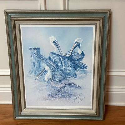 Framed Pelican Art Work