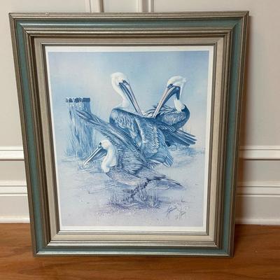 Framed Pelican Art Work