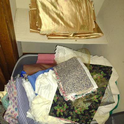 Collection of Sewing Goods- Material, Thread, etc.