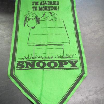 Vintage Snoopy Felt Banner 1960's 33" x 15"