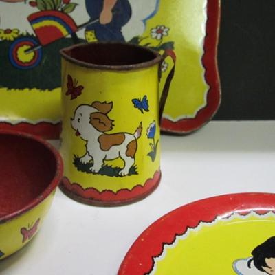 Vintage Ohio Art Tin Litho Tea Set