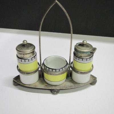 Vintage Victoria Silver Plated Cruet Set