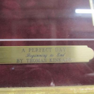 Thomas Kinkade "A Perfect Day Beginning To End" Lithograph S/N Signed Gold Frame