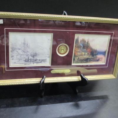 Thomas Kinkade "A Perfect Day Beginning To End" Lithograph S/N Signed Gold Frame