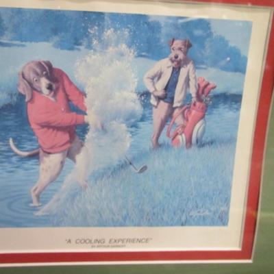 Tuff Ruff Novelty Art Print Dogs Golfing 14 1/4" x 11 1/4"