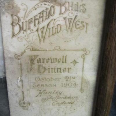 Annie Oakley Print & Buffalo Bill Antique Memorabilia Card Stock Menu