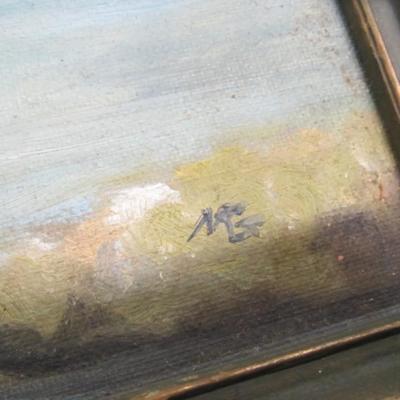 Hand Painted Landscape Art Signed